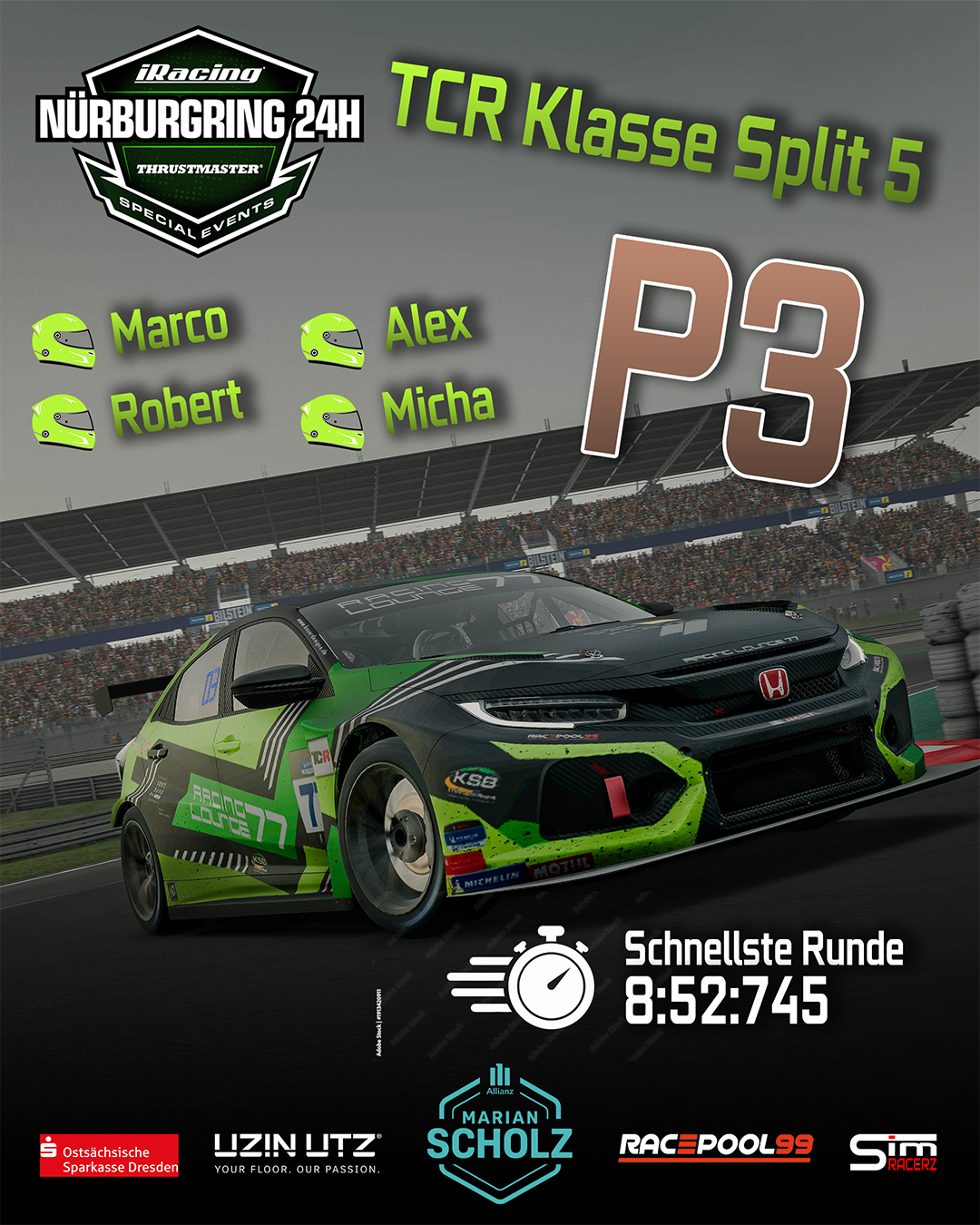 Nürburgring-Podium für die RacingLounge77!